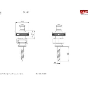 Schaller SC570250 S-Lock dugme za kaiš sa zaključavanjem - Slika 3